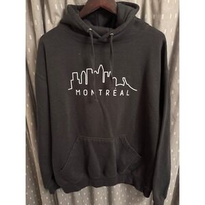 River Wear Montreal Skyline Graphic Hoodie Black Mens Large CA57622 Souvenir